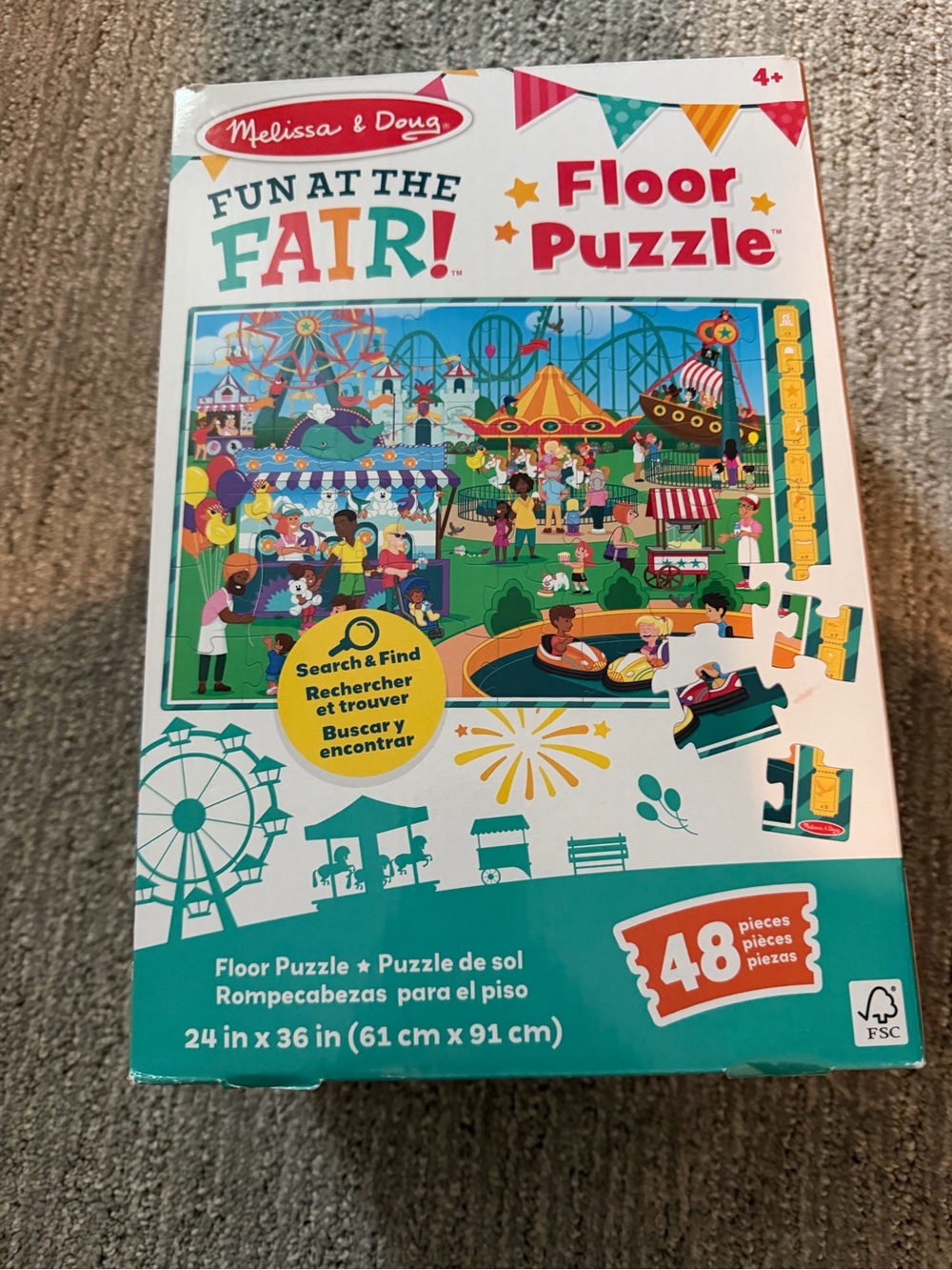 Melissa & Doug Fun At The Fair! Floor Puzzle - 48 pieces